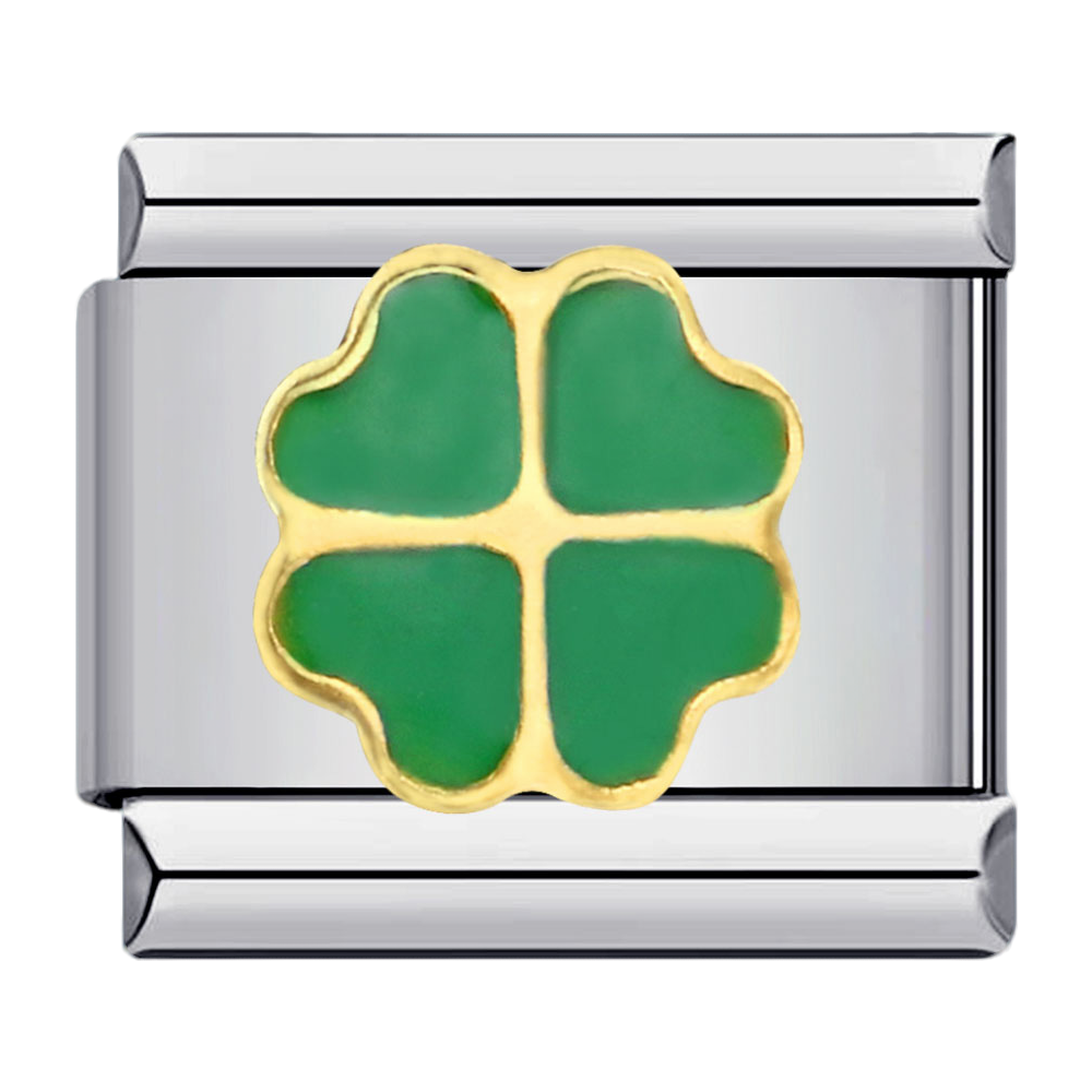 C0941_Four - Leaf Clover, Green Enamel, Gold Trim.png
