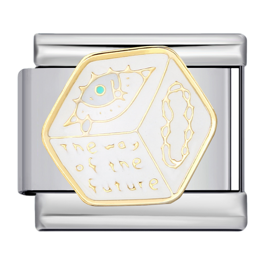 C0734_Hexagonal Charm with Eye and Text, Gold - White.png