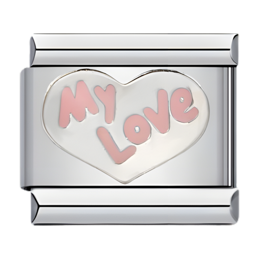 C0927_Heart with "My Love" Text, Pink Enamel .png