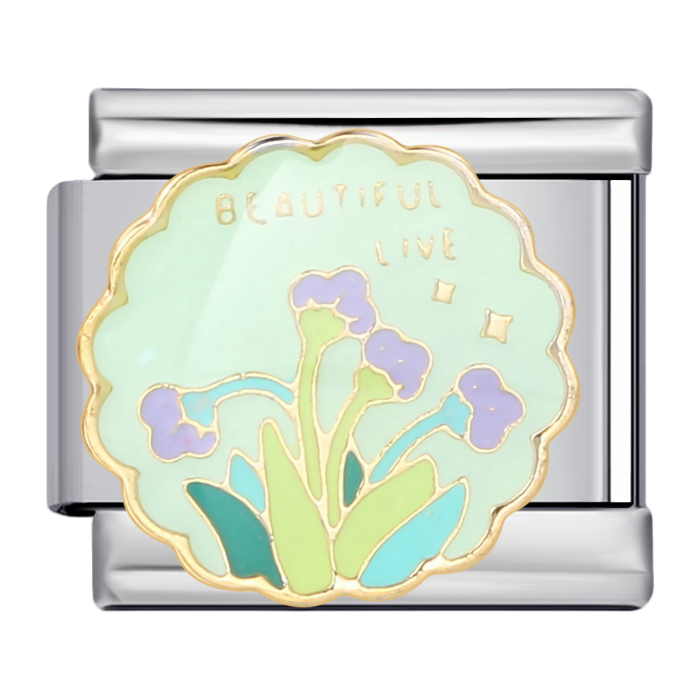 C1054_Flower with "Beautiful Live" Inscription.png