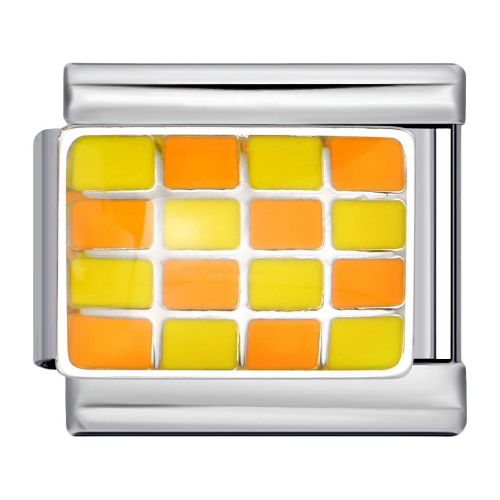 C1085_Silver Charm with Yellow and Orange Enamel Squares.png