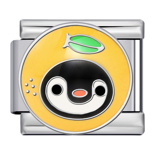 C1107_Penguin in Orange Enamel with Leaf.png