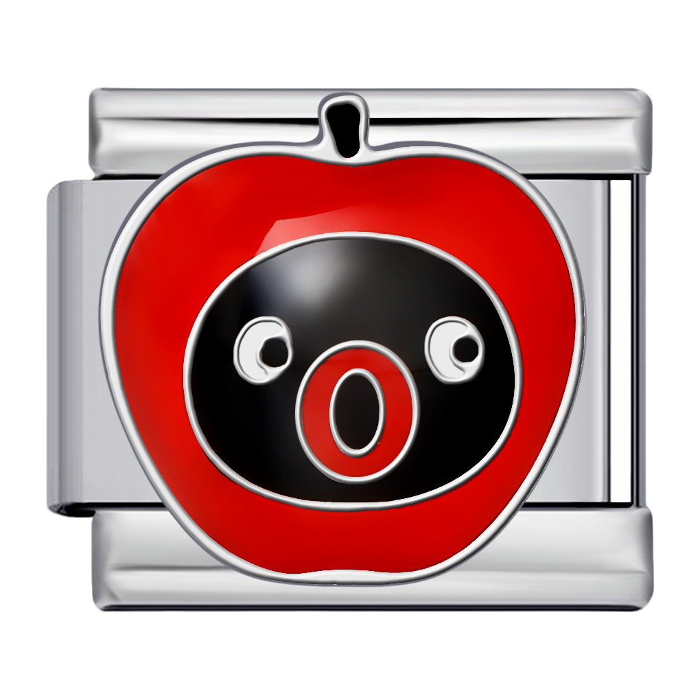 C1115_Red Apple Charm with Black Face and White Eyes.png